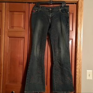 BONGO western style flare, dark vintage wash jeans